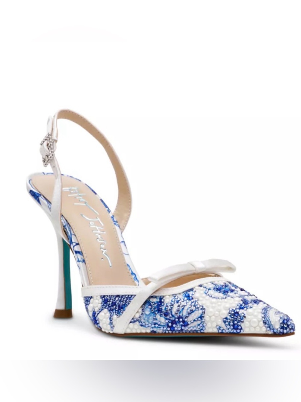 Betsey Johnson White and Blue Rosa Size 9